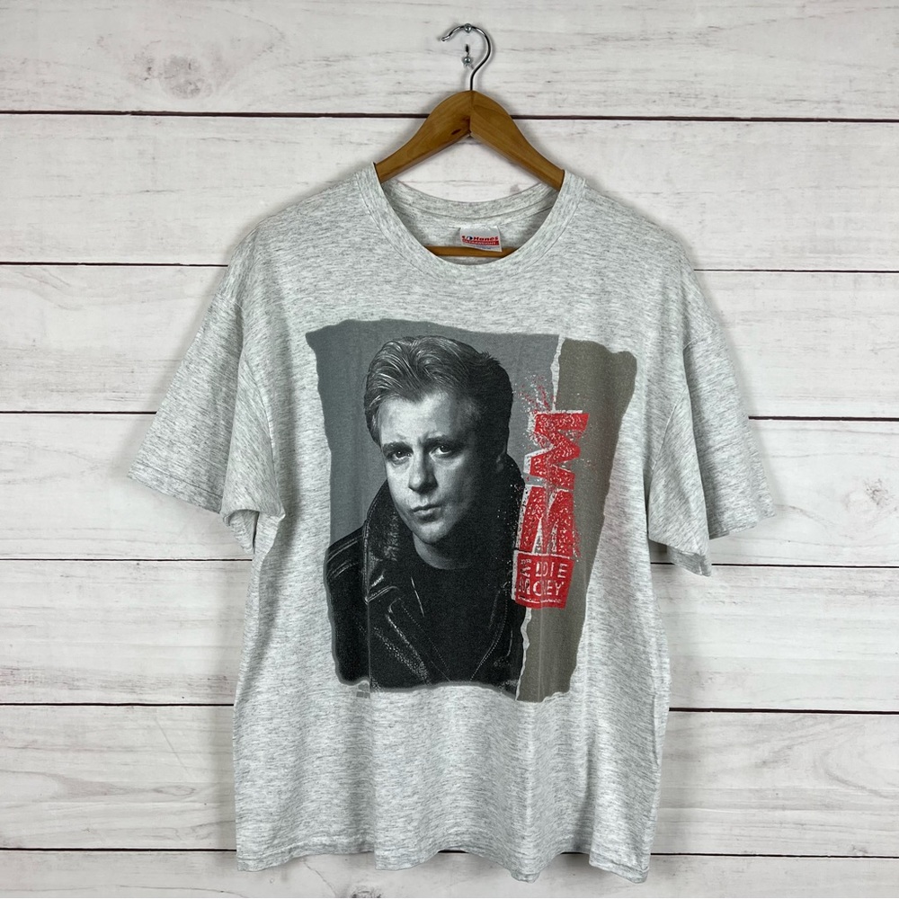 Vintage 90s Eddie Money Unplugged Tour Band T Shirt Fits like Large